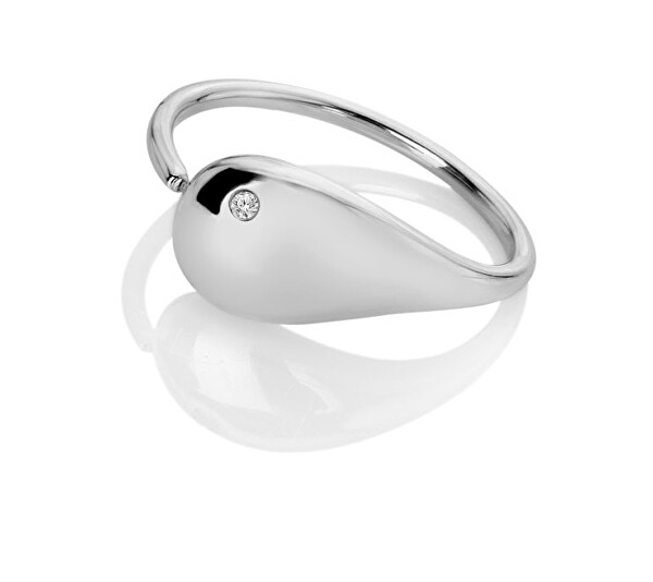 Elegantný strieborný prsteň s diamantom Tide DR281