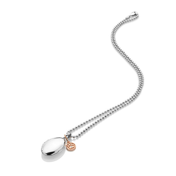 Hravý stříbrný bicolor náhrdelník s diamantem Memories DP879 (řetízek, přívěsek)