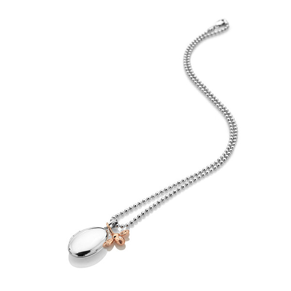 Jedinečný stříbrný bicolor náhrdelník s diamantem Memories DP878 (řetízek, přívěsek)
