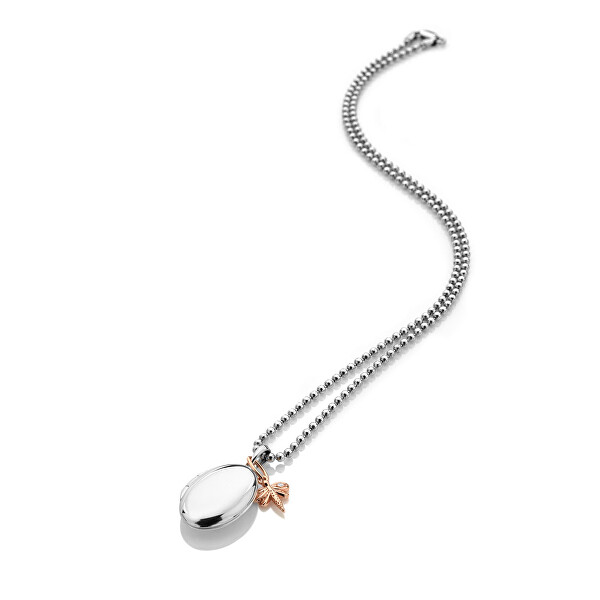 Jedinečný stříbrný bicolor náhrdelník s diamantem Memories DP880 (řetízek, přívěsek)