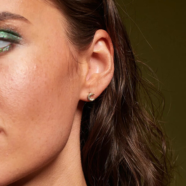 Jemné pozlacené náušnice s diamantem a topazy Selene DE855