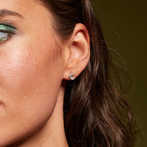 Jemné stříbrné náušnice s diamantem a topazy Selene DE866