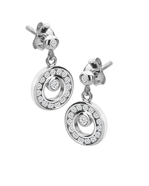 Gyönyörű ezüst fülbevaló gyémántokkal és topázzal Orbit DE744