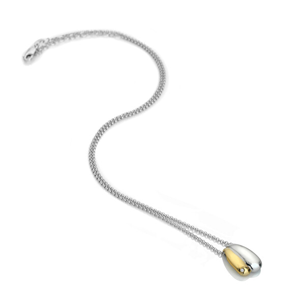 Módní bicolor náhrdelník s diamantem Droplet DP1095