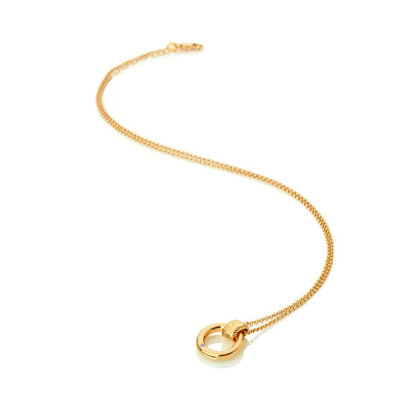 Luxusní pozlacený náhrdelník s diamantem Jac Jossa Hope DP847 (řetízek, přívěsek)