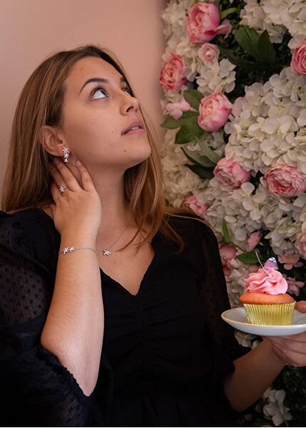 Luxus rózsaszín arany gyűrű valódi gyémánttal Daisy RG DR212
