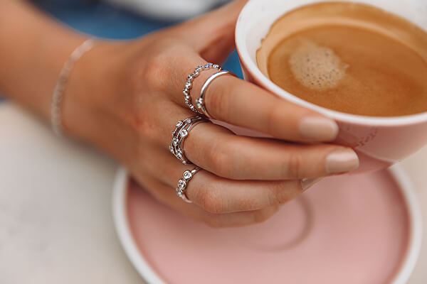 Lussuoso anello in argento con topazio e diamante Willow DR206