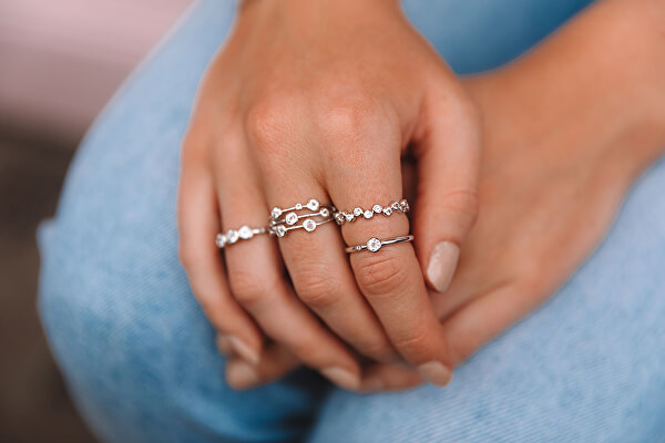 Lussuoso anello in argento con topazio e diamante Willow DR207