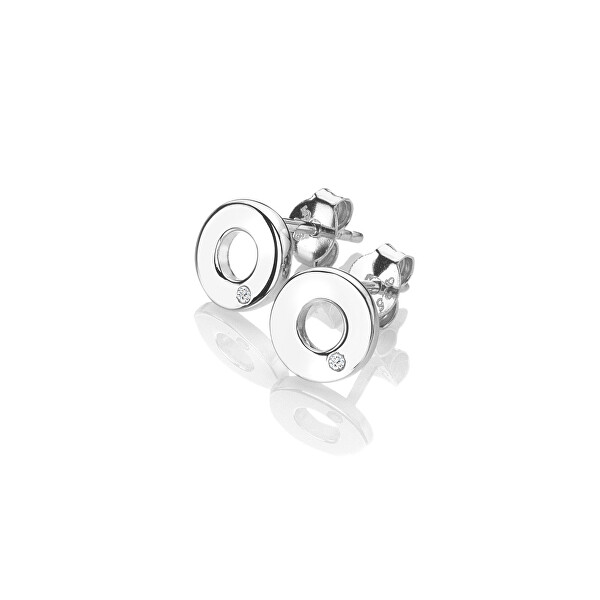Orecchini minimalisti in argento con diamanti Diamond Amulets DE709