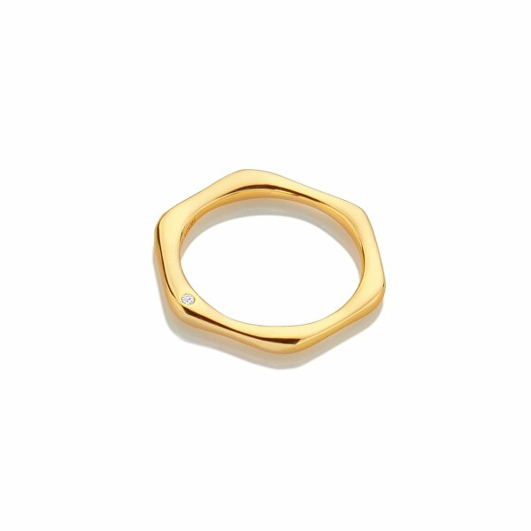 Minimalistický pozlacený prsten s diamantem Jac Jossa Soul DR251