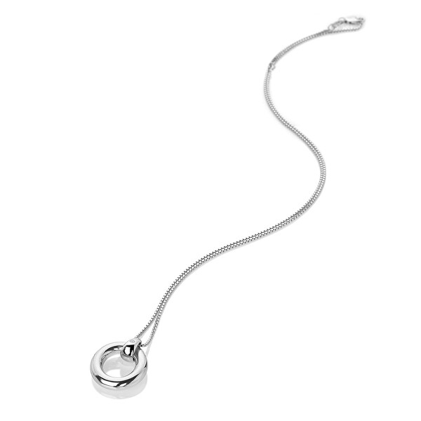 Minimalistický strieborný náhrdelník s diamantom Forever DP900 (retiazka, prívesok)