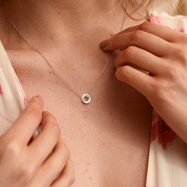Minimalistický stříbrný náhrdelník s diamantem Diamond Amulets DP892