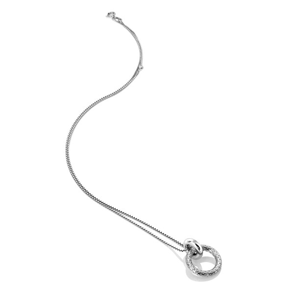 Moderní stříbrný náhrdelník s diamantem Woven DP866 (řetízek, přívěsek)