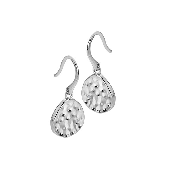 Módní stříbrné visací náušnice s diamanty Much Loved DE862