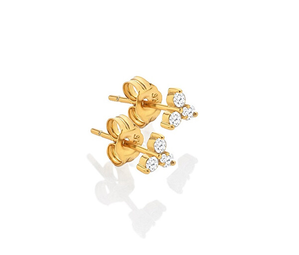 Zeitlose vergoldete Ohrringe mit Diamanten und Topas Jac Jossa Soul DE759