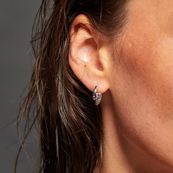 Nadčasové stříbrné náušnice s diamanty Aster DE860