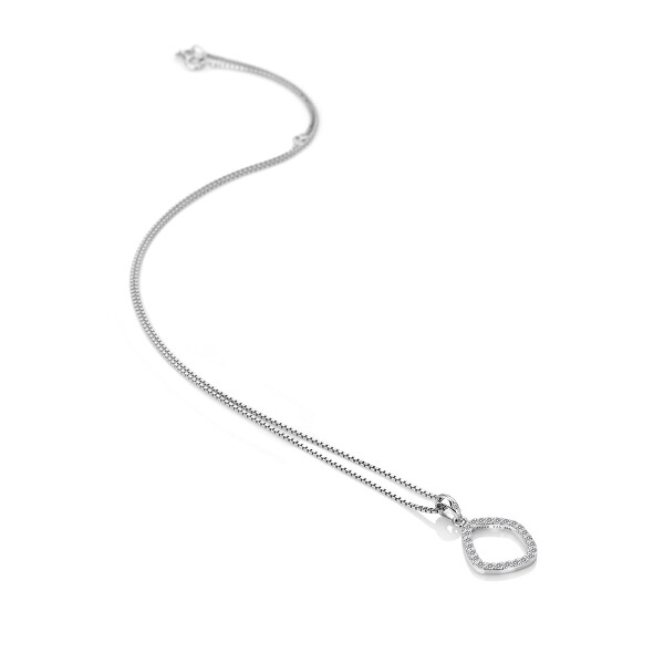 Nadčasový stříbrný náhrdelník s briliantem a topazy Behold DP829 (řetízek, přívěsek)