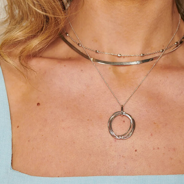 Stříbrný náhrdelník s diamantem String DP1108 (řetízek, přívěsek)