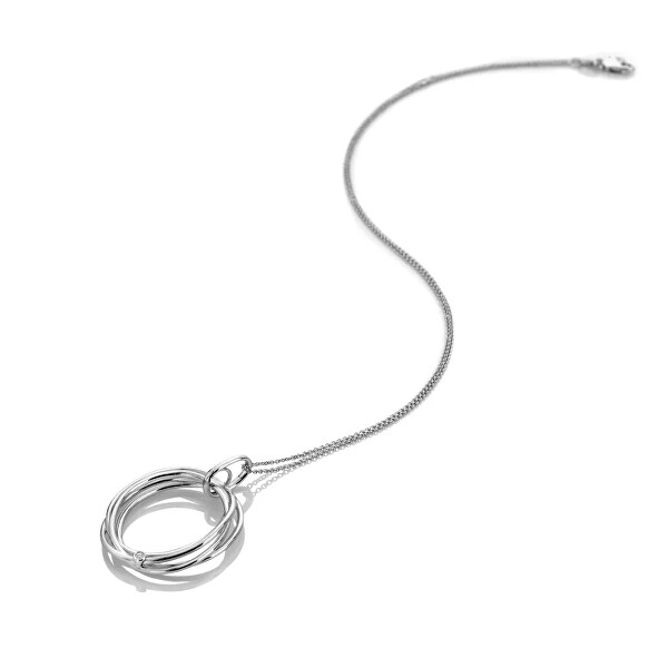 Stříbrný náhrdelník s diamantem String DP1108 (řetízek, přívěsek)