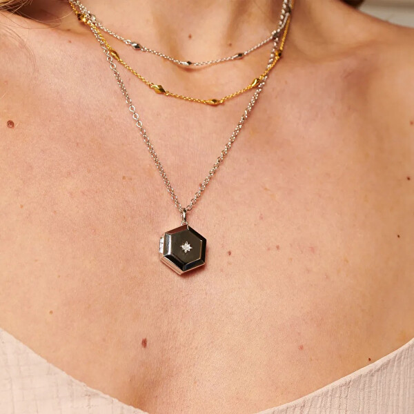 Náhrdelník s diamantem Hexagon Much Loved DP1100 (řetízek, přívěsek)