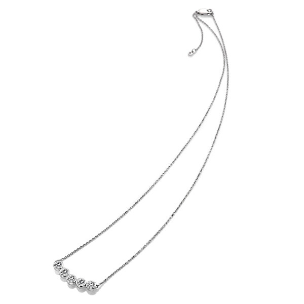 Něžný stříbrný náhrdelník s topazy a pravým diamantem Willow DN129