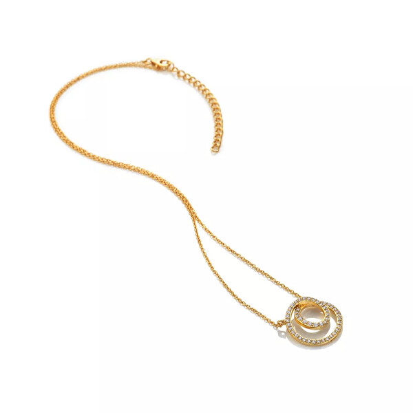 Okouzlující pozlacený náhrdelník s diamantem a topazy Spirála Shimmer DN222