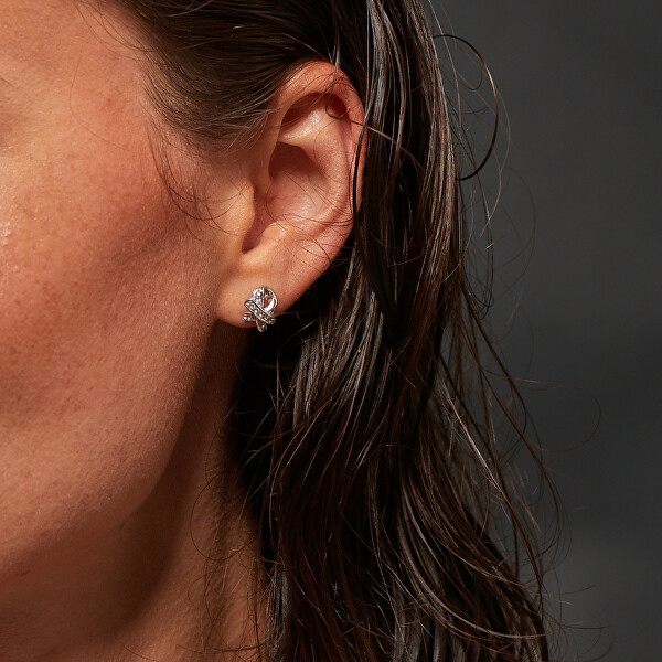 Úchvatné stříbrné náušnice s diamantem a topazy Aurora DE858