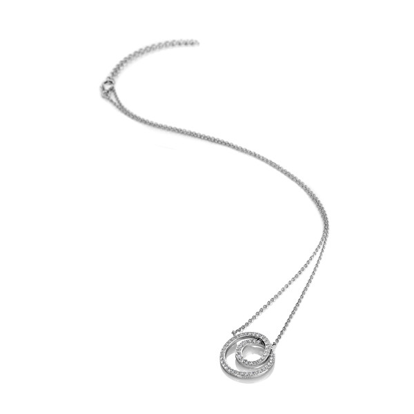 Okouzlující stříbrný náhrdelník s diamantem a topazy Shimmer DN227