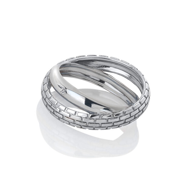 Anello in argento con diamante Woven DR235