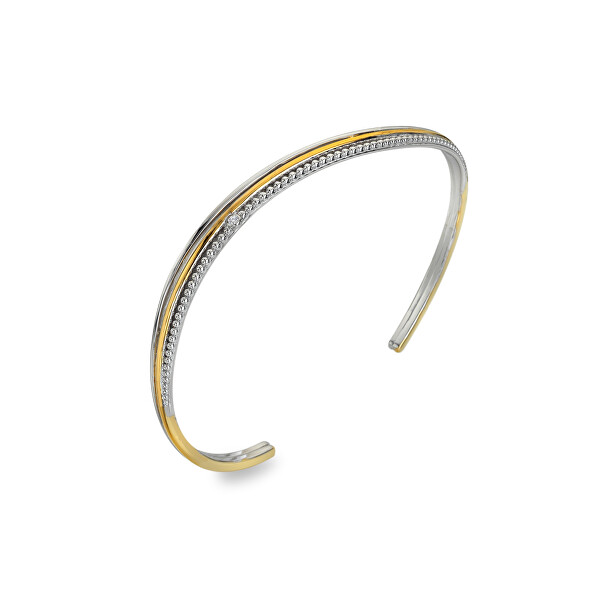 Otevřený bicolor náramek s diamantem Teardrop DC228
