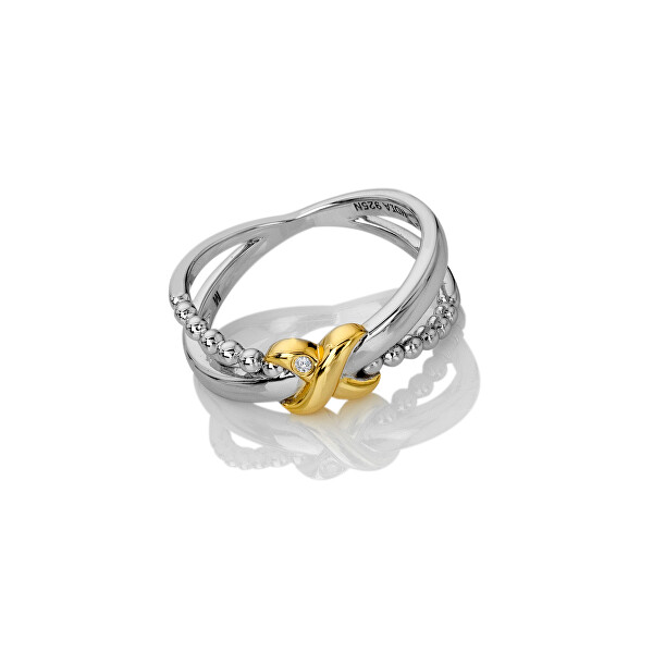 Luxusní bicolor prsten s diamantem Coupled DR306