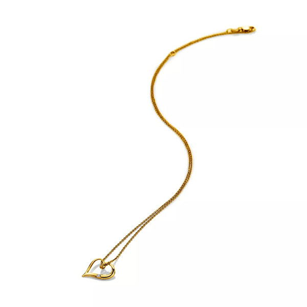 Pozlacený náhrdelník Hot Diamonds X Golden Edit Heart DP1088 (řetízek, přívěsek)