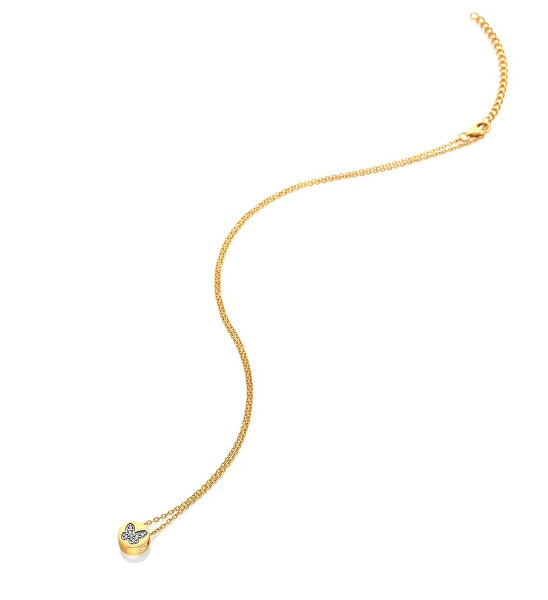 Pozlátený náhrdelník s diamantom a topazmi Jac Jossa Soul DP920 (retiazka, prívesok)