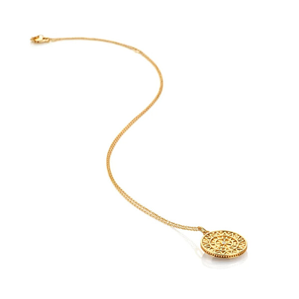 Pozlacený náhrdelník s diamantem Athena DP1104 (řetízek, přívěsek)
