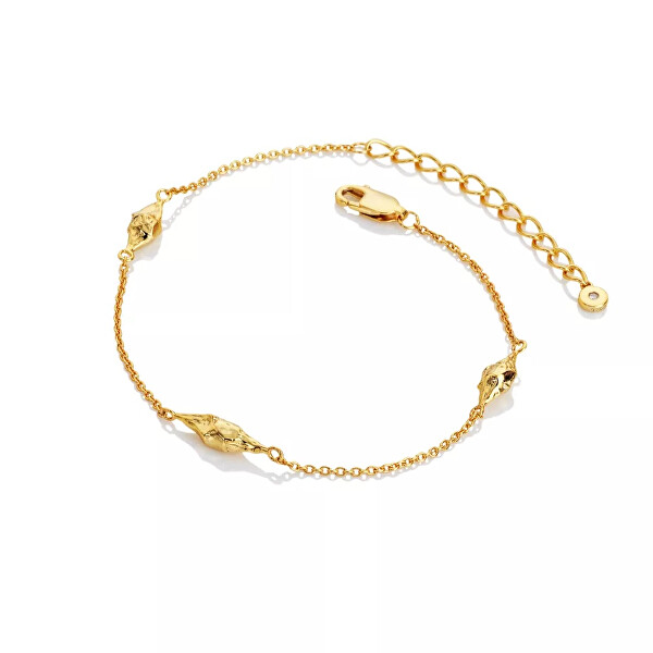 Elegantní pozlacený náramek s pravým diamantem Golden Edit Muse DL711