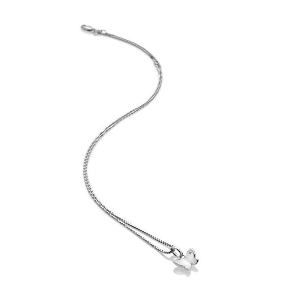 Půvabný stříbrný náhrdelník s motýlkem Flutter DP911 (řetízek, přívěsek)