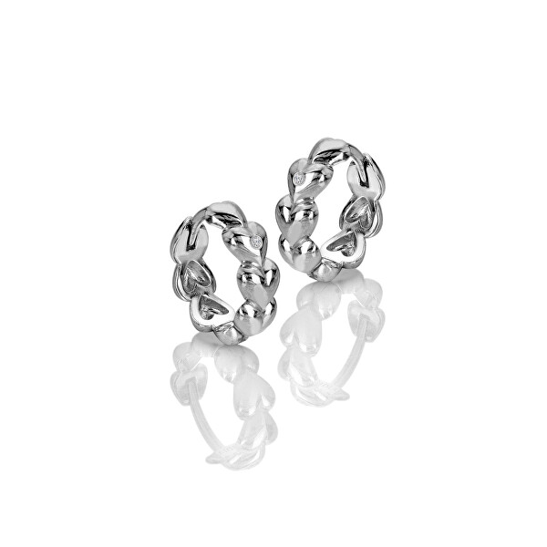 Romantické stříbrné náušnice s diamanty Serenity DE867