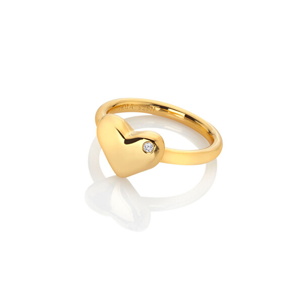 Romantický pozlátený prsteň s diamantom Jac Jossa Soul DR276