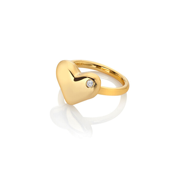 Romantický pozlátený prsteň s diamantom Jac Jossa Soul DR277