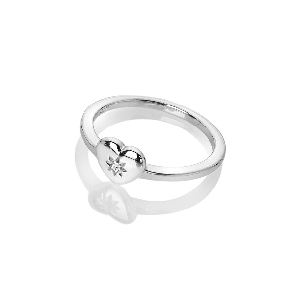 Romantický strieborný prsteň s diamantom Most Loved DR241