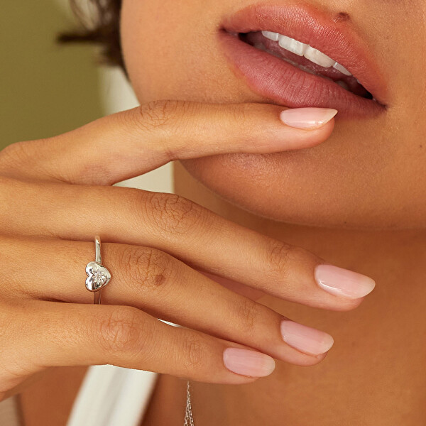 Romantický strieborný prsteň s diamantom Most Loved DR241