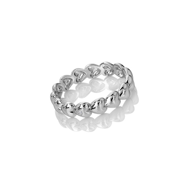 Srdíčkový stříbrný prsten s diamantem Serenity DR310
