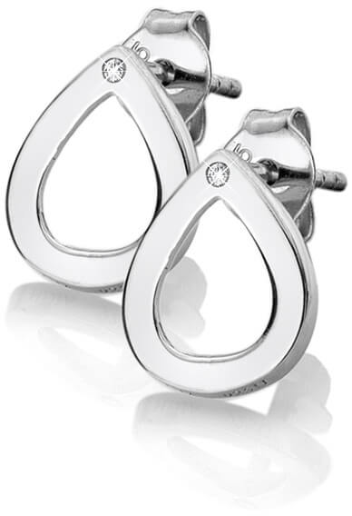 Stříbrné kapkové náušnice s pravými diamanty Amulets DE615