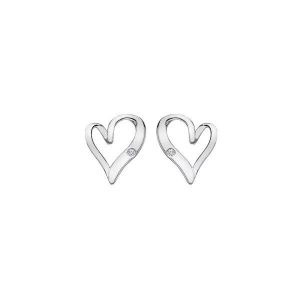 Stříbrné romantické náušnice Heart DE846