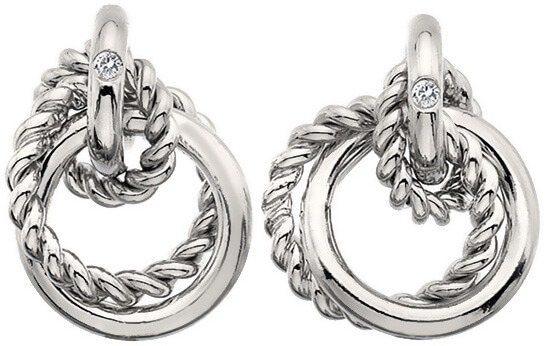 Silberne Ohrringe mit einem echten Diamanten Jasmine DE610