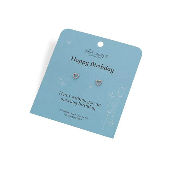 Stříbrné srdíčkové náušnice s kubickými zirkony Silver Whisper SWE004