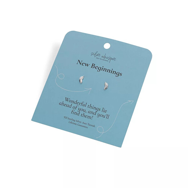 Stříbrné náušnice Pírko s kubickými zirkony Silver Whisper SWE008