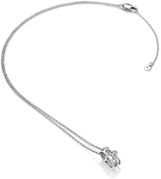 Stříbrný kruhový náhrdelník s diamantem Tender DP776