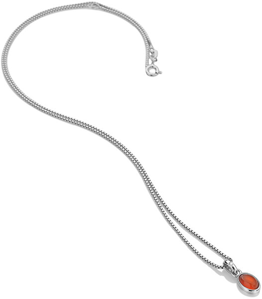 Strieborný náhrdelník pre narodené v júli Birthstone DP760