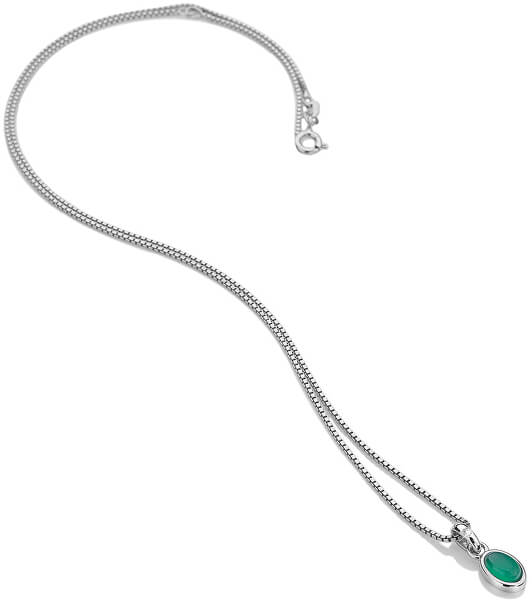 Stříbrný náhrdelník pro narozené v květnu Birthstone DP758
